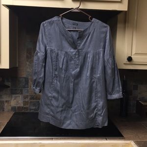 Gray top. Silk and cotton with pockets